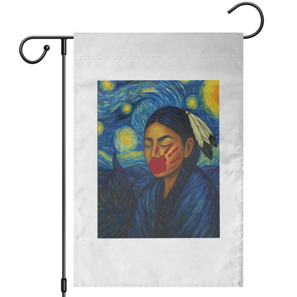 Native American MMIW Garden Flag Starry Night Indigenous People Day TS14 White Print Your Wear
