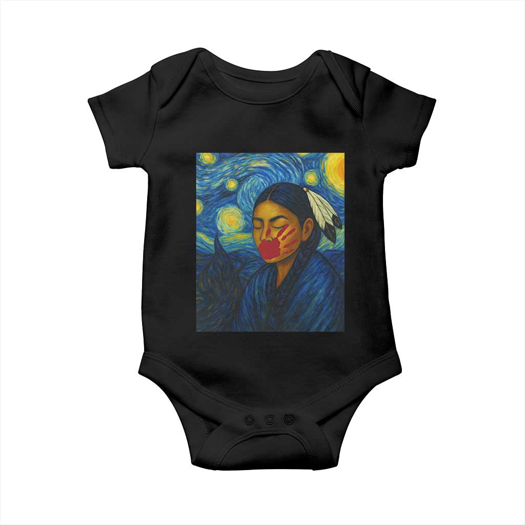 Native American MMIW Baby Onesie Starry Night Indigenous People Day TS14 Black Print Your Wear