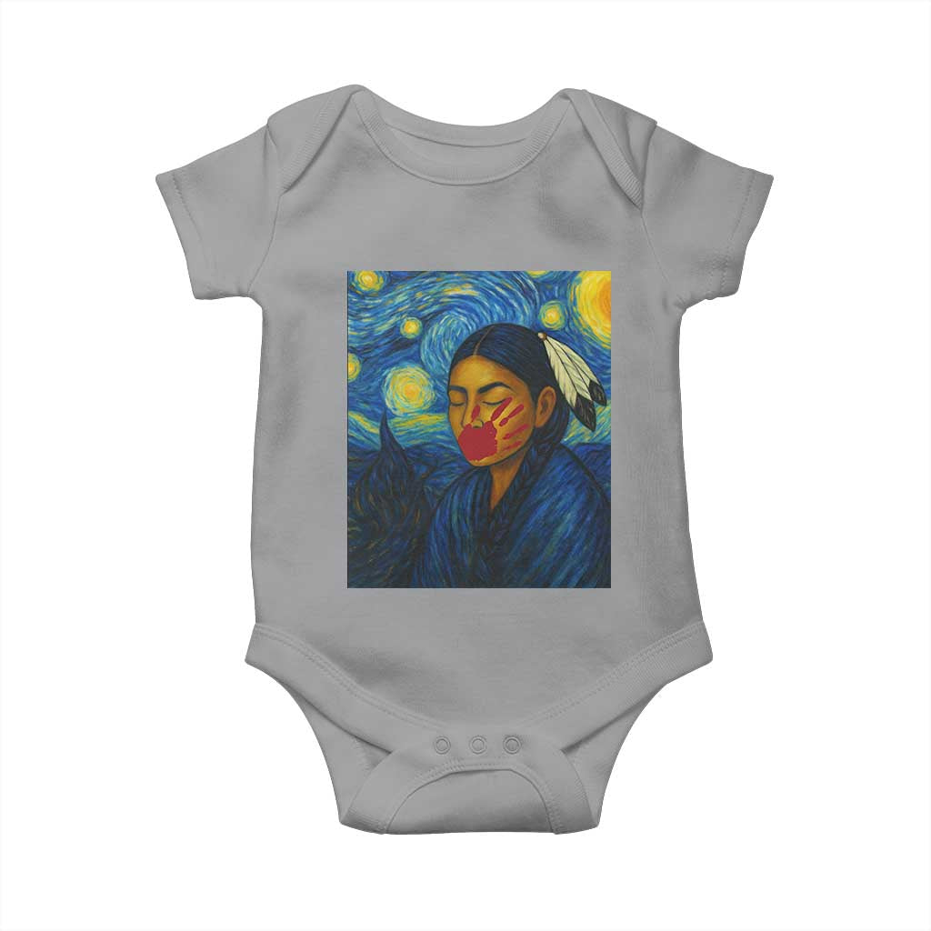 Native American MMIW Baby Onesie Starry Night Indigenous People Day TS14 Sport Gray Print Your Wear
