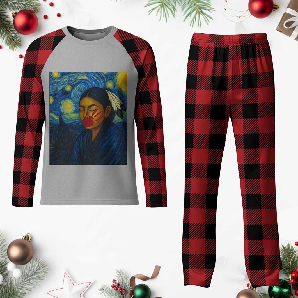 Native American MMIW Plaid Pajama Set Starry Night Indigenous People Day TS14 Buffalo Plaid Print Your Wear