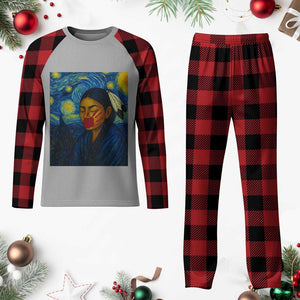 Native American MMIW Plaid Pajama Set Starry Night Indigenous People Day TS14 Buffalo Plaid Print Your Wear
