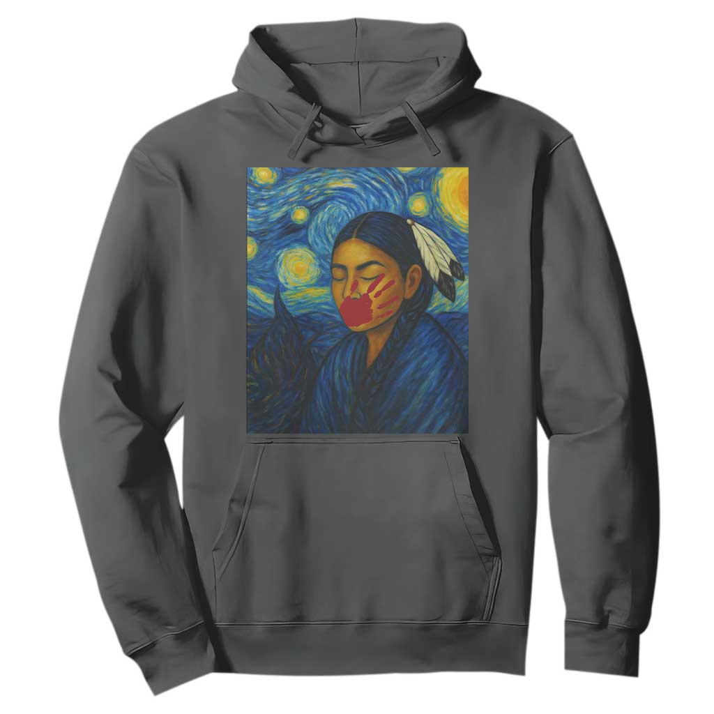 Native American MMIW Hoodie Starry Night Indigenous People Day TS14 Dark Heather Print Your Wear