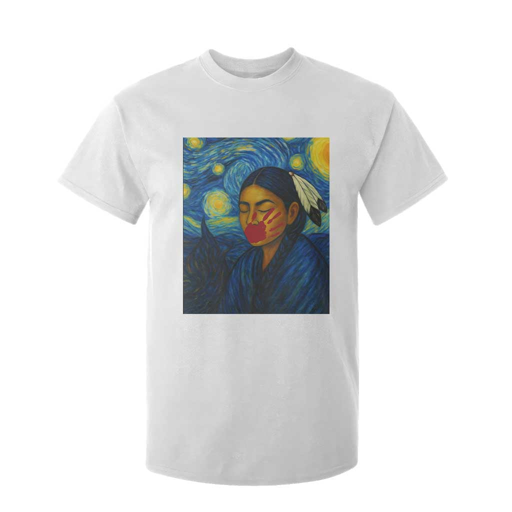 Native American MMIW T Shirt For Kid Starry Night Indigenous People Day TS14 White Print Your Wear