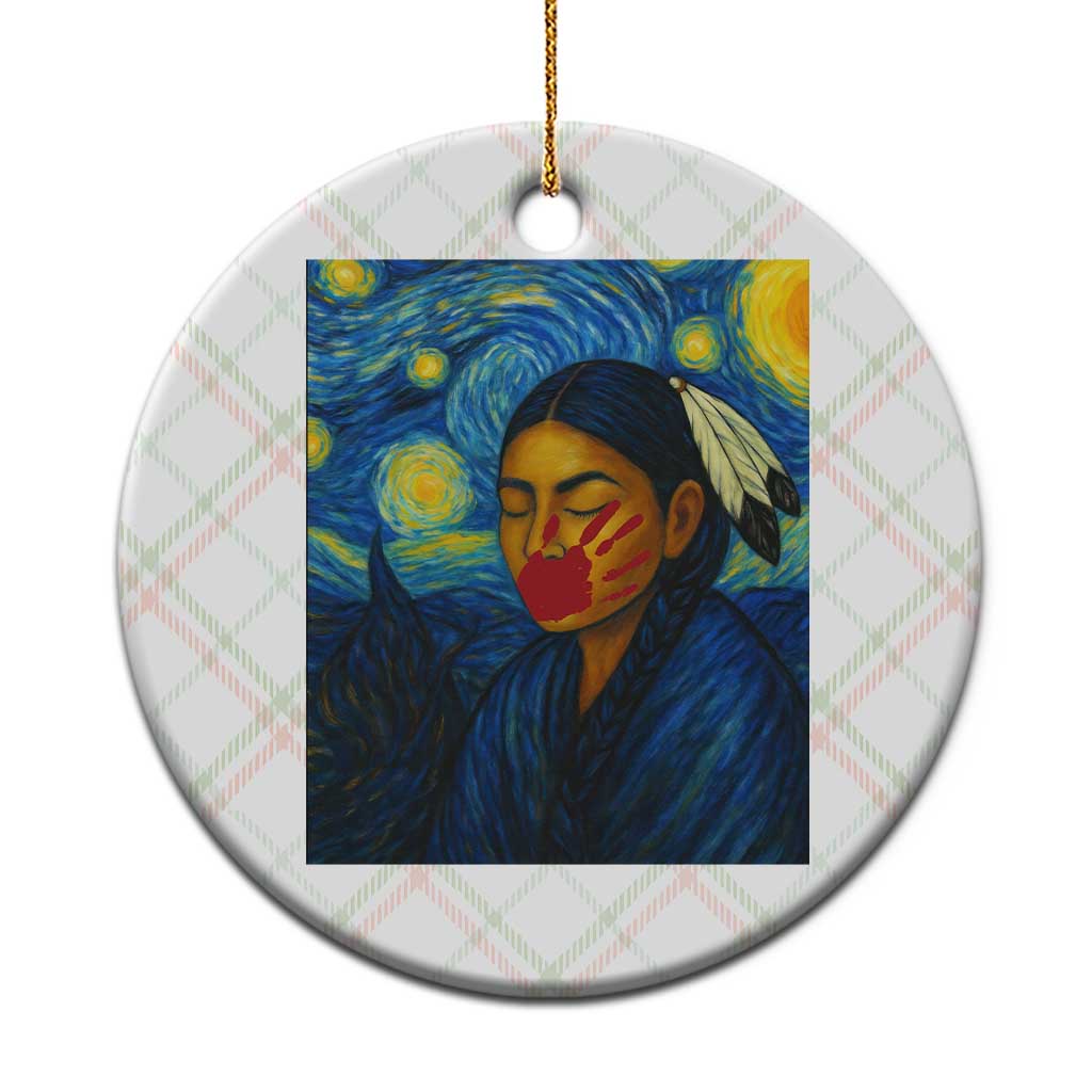 Native American MMIW Ceramic Ornament Starry Night Indigenous People Day TS14 1pc Christmas Plaid Print Your Wear