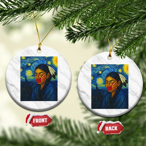 Native American MMIW Ceramic Ornament Starry Night Indigenous People Day TS14 1pc White Marble Print Your Wear
