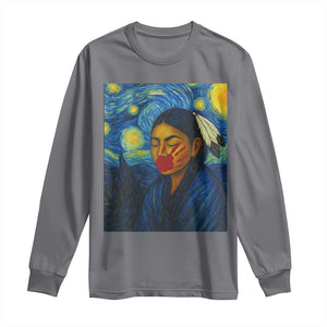 Native American MMIW Long Sleeve Shirt Starry Night Indigenous People Day TS14 Charcoal Print Your Wear