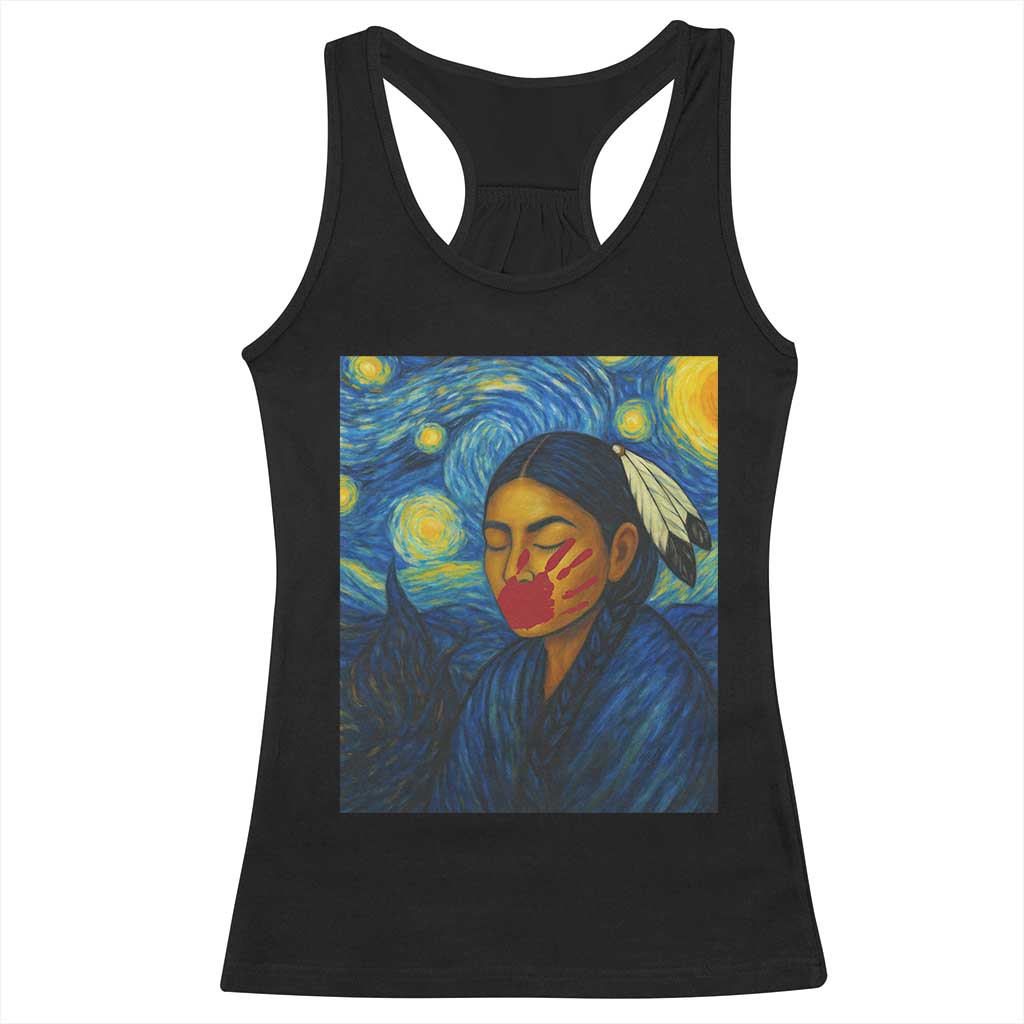 Native American MMIW Racerback Tank Top Starry Night Indigenous People Day TS14 Black Print Your Wear