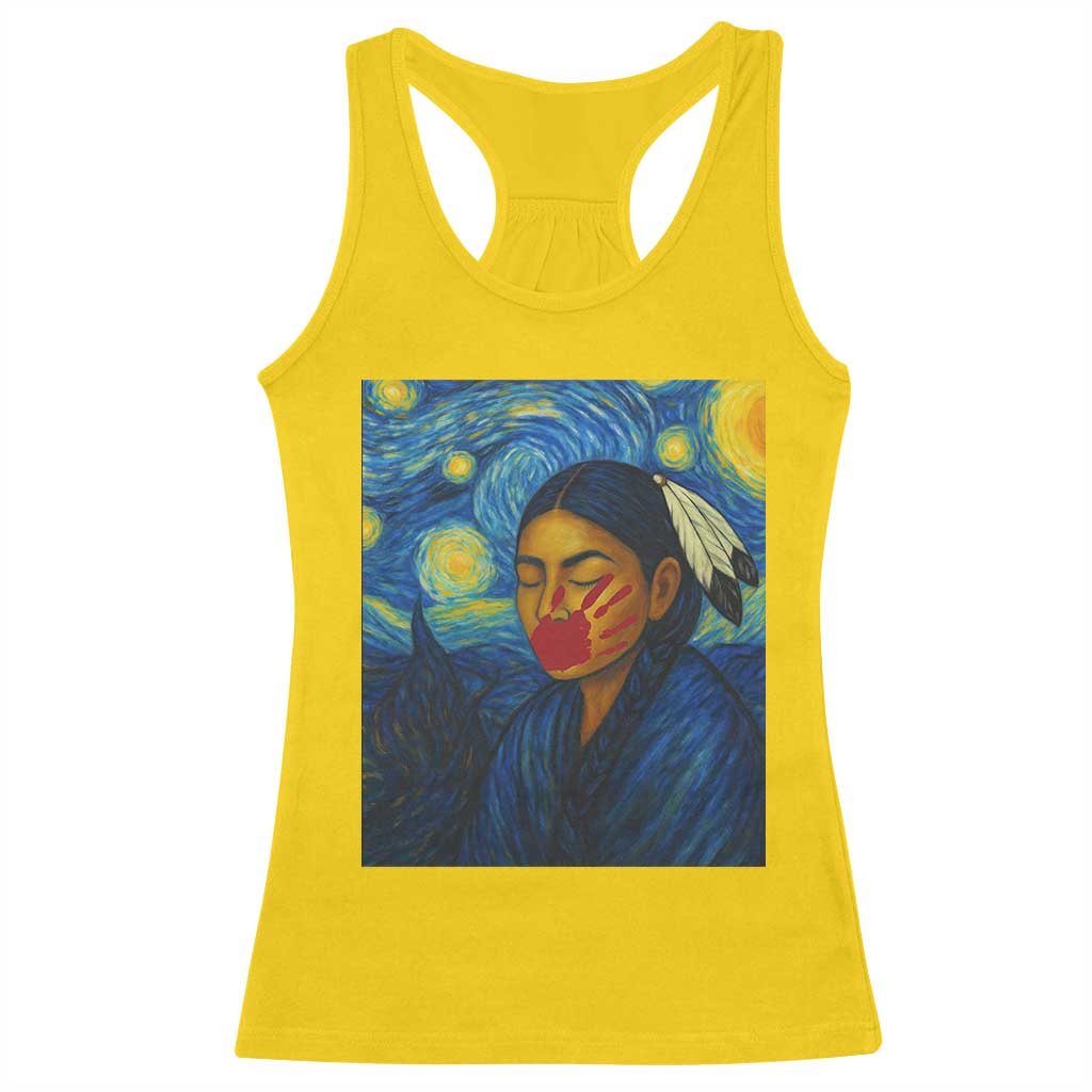 Native American MMIW Racerback Tank Top Starry Night Indigenous People Day TS14 Daisy Print Your Wear