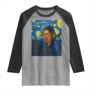 Native American MMIW Raglan Shirt Starry Night Indigenous People Day TS14 Sport Gray Black Print Your Wear