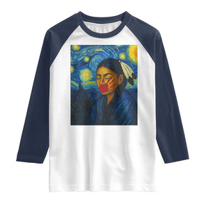 Native American MMIW Raglan Shirt Starry Night Indigenous People Day TS14 White Navy Print Your Wear