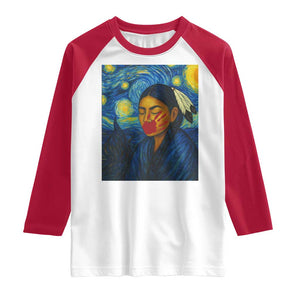 Native American MMIW Raglan Shirt Starry Night Indigenous People Day TS14 White Red Print Your Wear