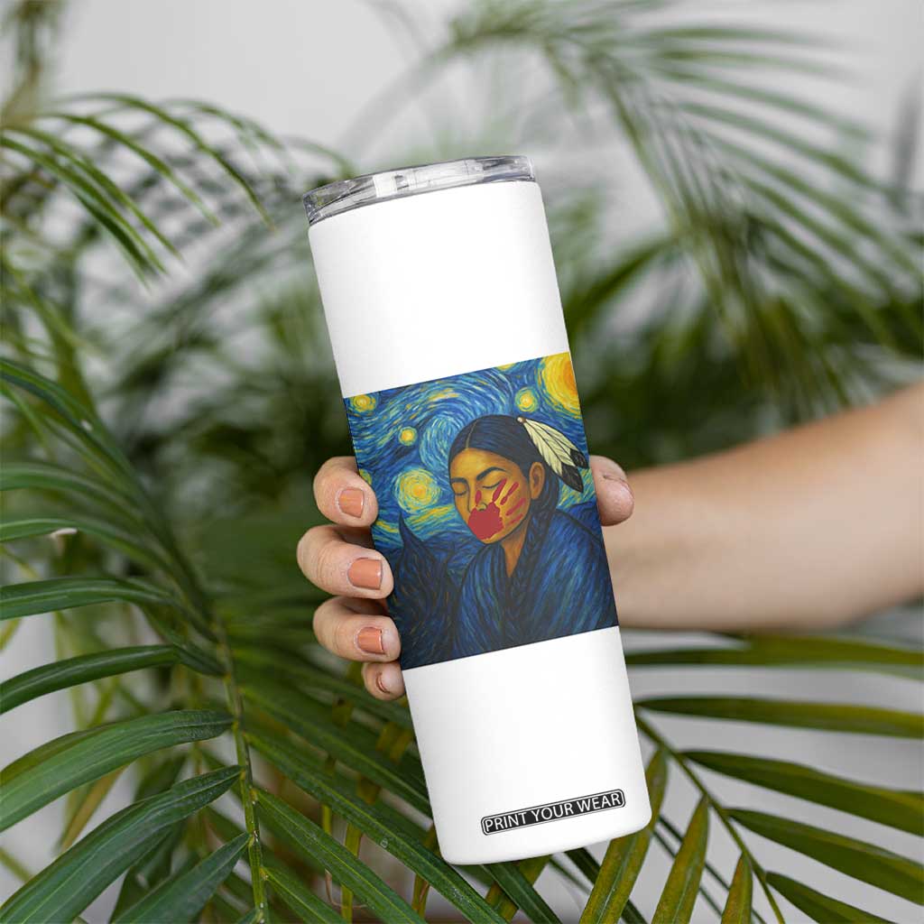 Native American MMIW Skinny Tumbler Starry Night Indigenous People Day TS14 Print Your Wear