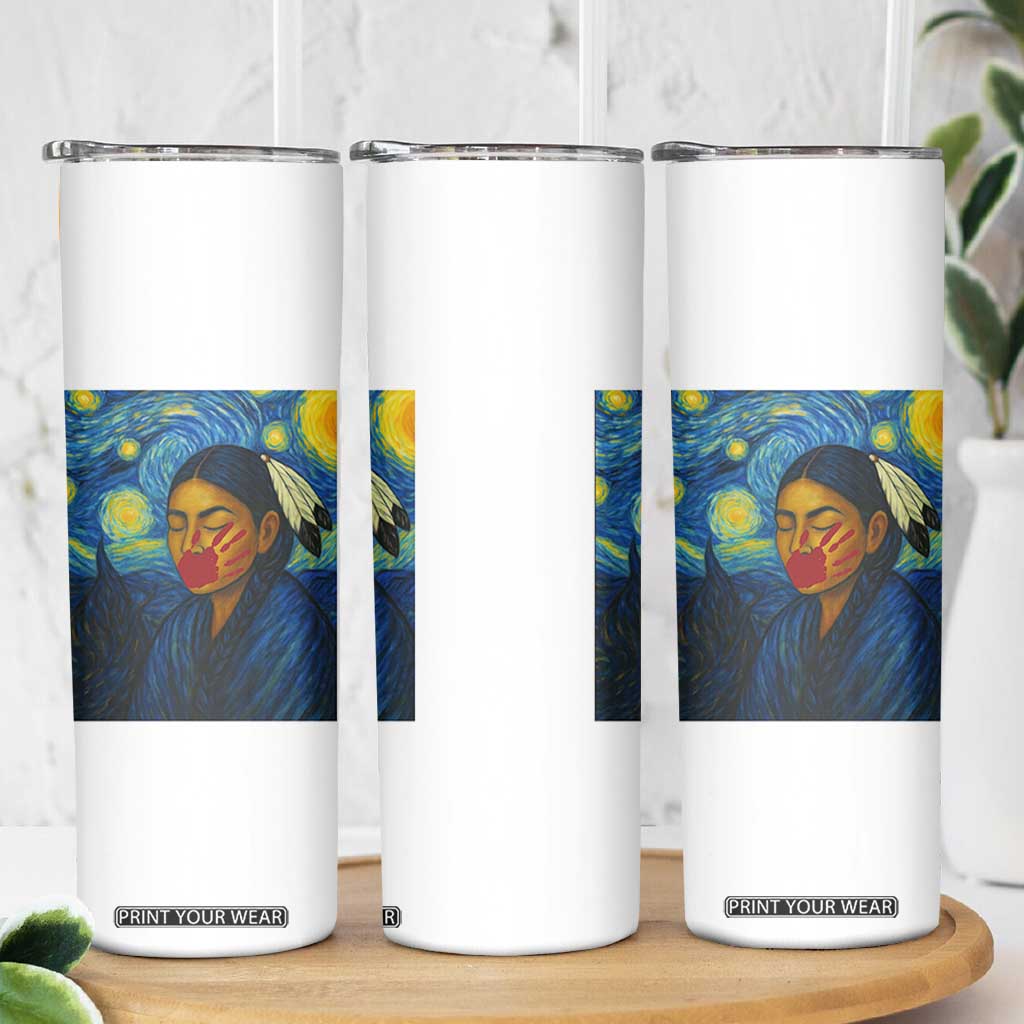 Native American MMIW Skinny Tumbler Starry Night Indigenous People Day TS14 Print Your Wear