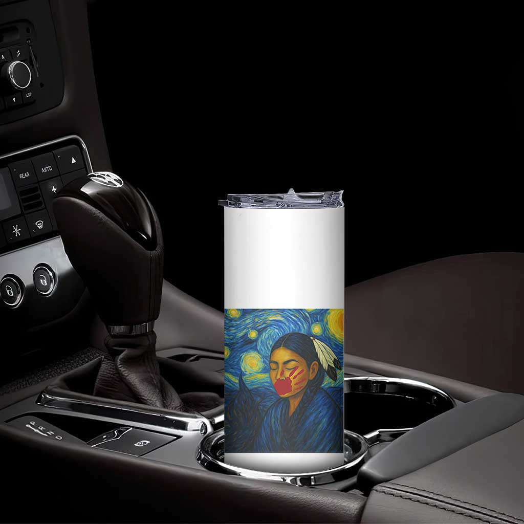 Native American MMIW Skinny Tumbler Starry Night Indigenous People Day TS14 Print Your Wear