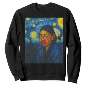 Native American MMIW Sweatshirt Starry Night Indigenous People Day TS14 Black Print Your Wear