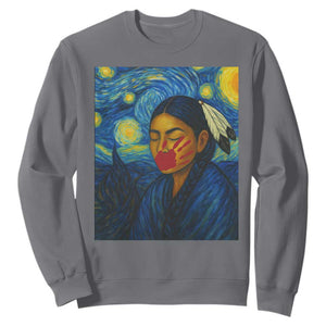 Native American MMIW Sweatshirt Starry Night Indigenous People Day TS14 Charcoal Print Your Wear