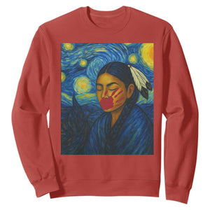Native American MMIW Sweatshirt Starry Night Indigenous People Day TS14 Red Print Your Wear