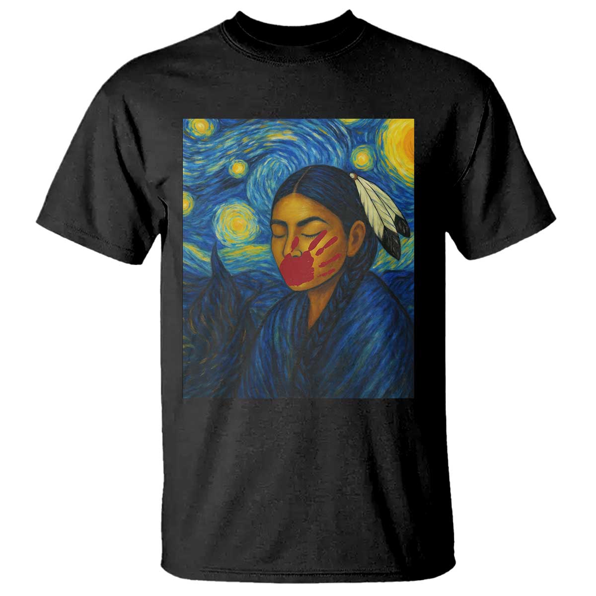 Native American MMIW T Shirt Starry Night Indigenous People Day TS14 Black Print Your Wear