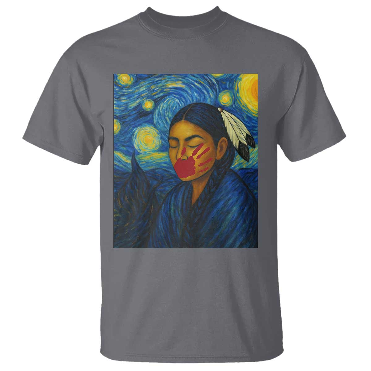 Native American MMIW T Shirt Starry Night Indigenous People Day TS14 Charcoal Print Your Wear