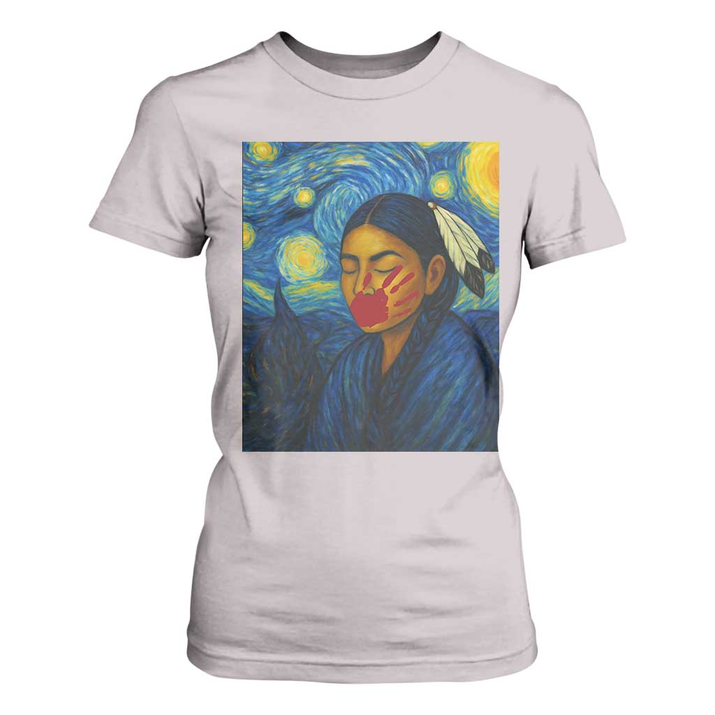 Native American MMIW T Shirt For Women Starry Night Indigenous People Day TS14 Ice Gray Print Your Wear