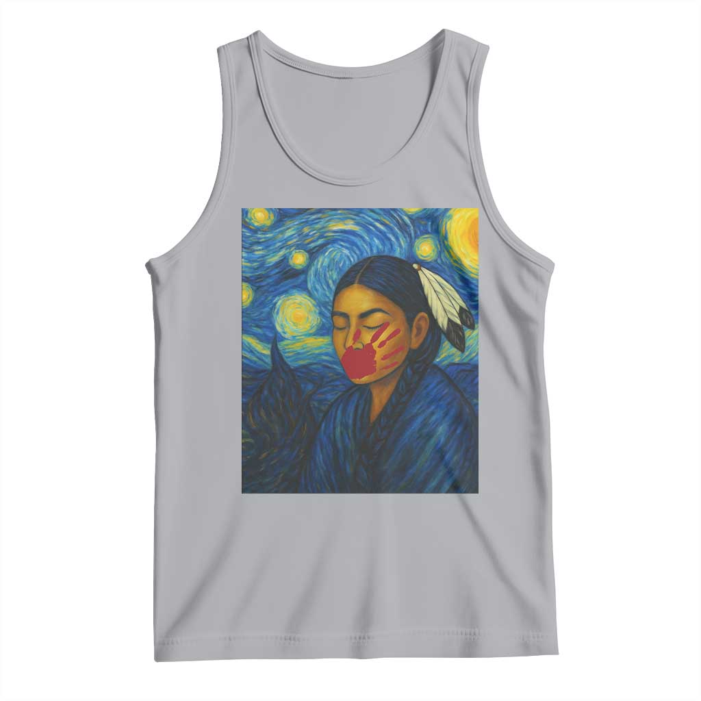 Native American MMIW Tank Top Starry Night Indigenous People Day TS14 Athletic Heather Print Your Wear