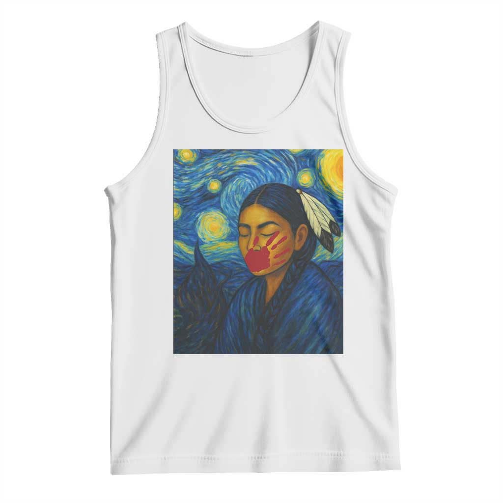 Native American MMIW Tank Top Starry Night Indigenous People Day TS14 White Print Your Wear