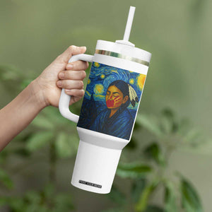 Native American MMIW Tumbler With Handle Starry Night Indigenous People Day TS14 Print Your Wear