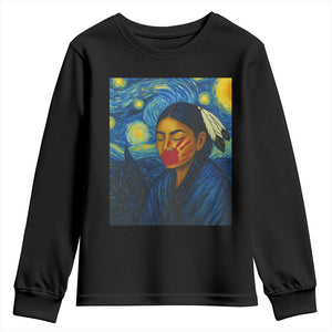 Native American MMIW Youth Sweatshirt Starry Night Indigenous People Day TS14 Black Print Your Wear