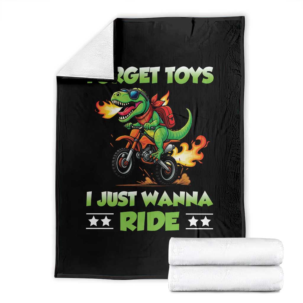 Motocross Dirt Bike Boys Throw Blanket Forget Toys I Just Wanna Ride TS14 Black Print Your Wear
