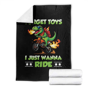 Motocross Dirt Bike Boys Throw Blanket Forget Toys I Just Wanna Ride TS14 Black Print Your Wear