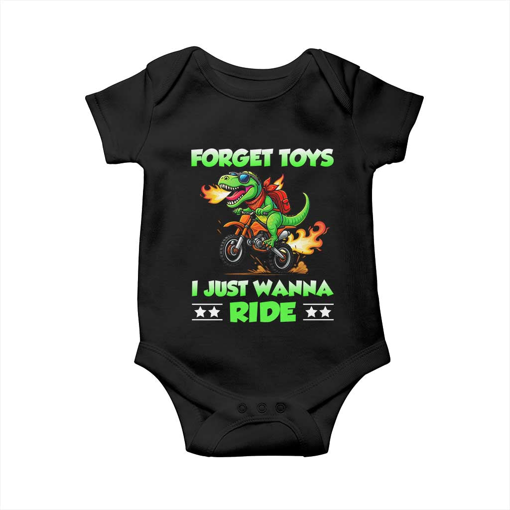Motocross Dirt Bike Boys Baby Onesie Forget Toys I Just Wanna Ride TS14 Black Print Your Wear