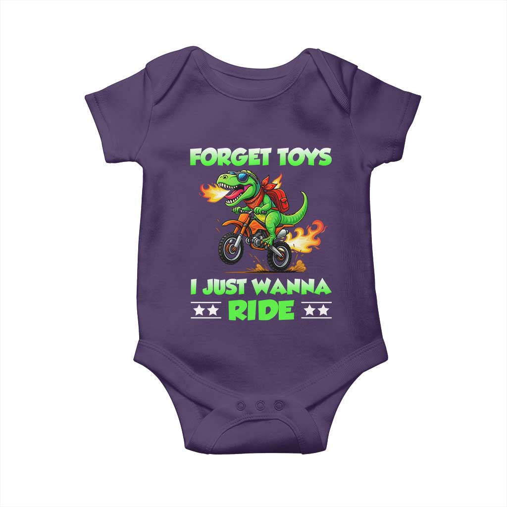 Motocross Dirt Bike Boys Baby Onesie Forget Toys I Just Wanna Ride TS14 Purple Print Your Wear