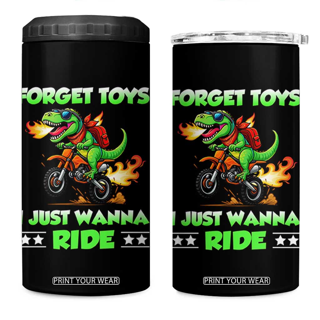 Motocross Dirt Bike Boys 4 in 1 Can Cooler Tumbler Forget Toys I Just Wanna Ride TS14 One Size: 16 oz Black Print Your Wear