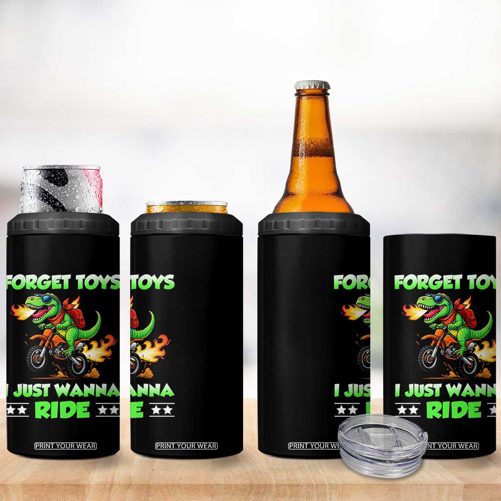 Motocross Dirt Bike Boys 4 in 1 Can Cooler Tumbler Forget Toys I Just Wanna Ride TS14 Print Your Wear
