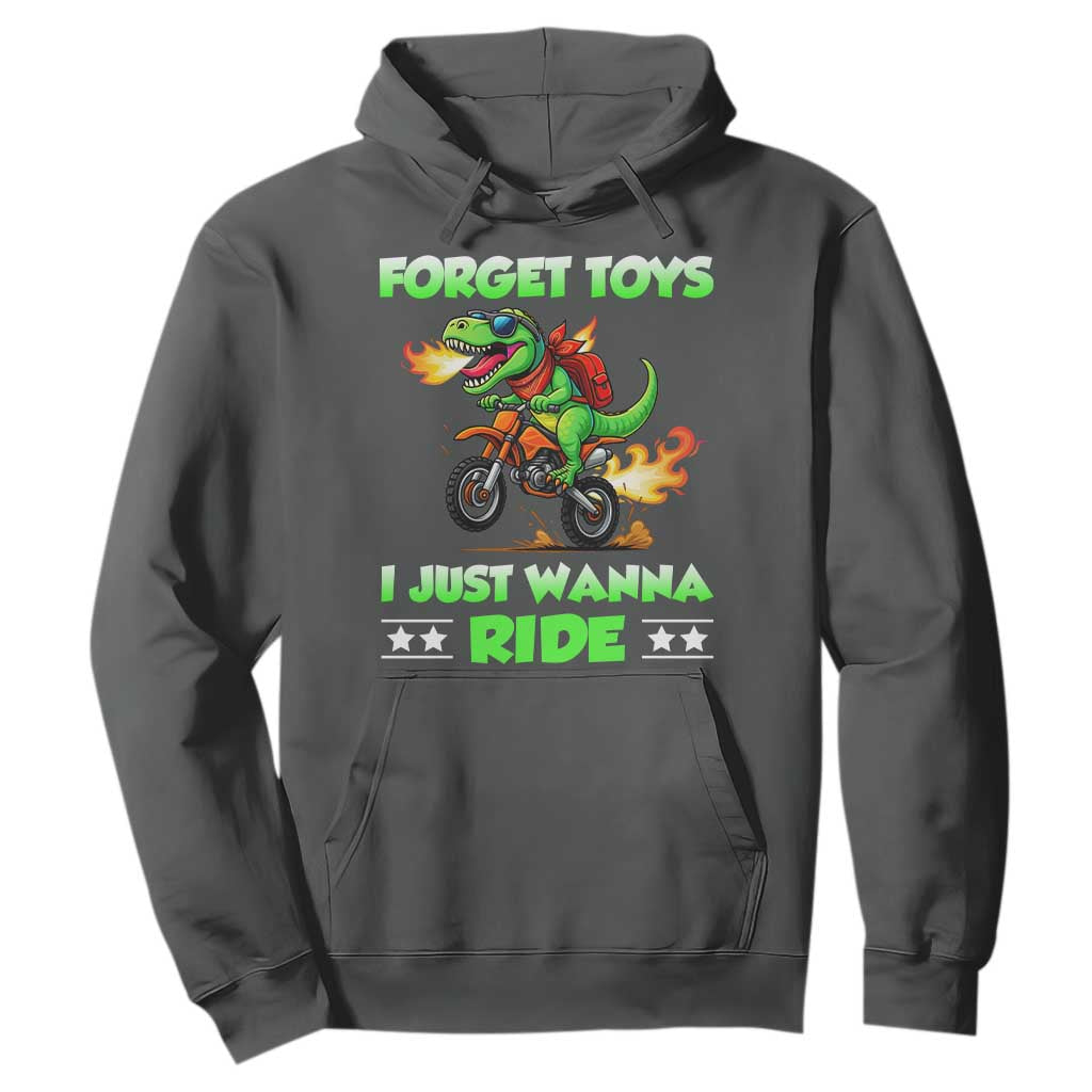 Motocross Dirt Bike Boys Hoodie Forget Toys I Just Wanna Ride TS14 Dark Heather Print Your Wear