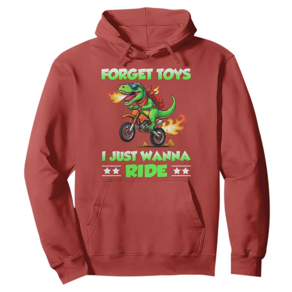Motocross Dirt Bike Boys Hoodie Forget Toys I Just Wanna Ride TS14 Red Print Your Wear