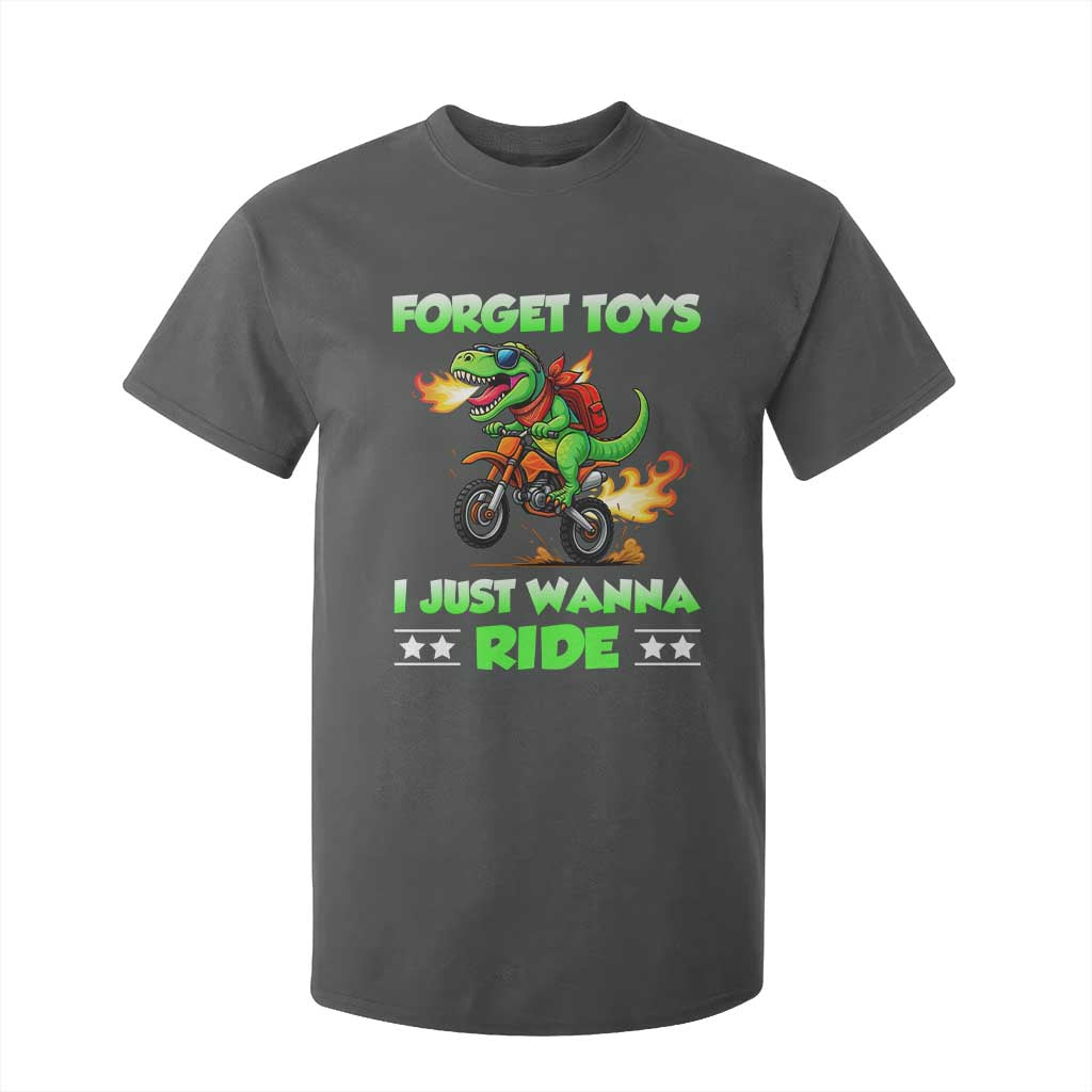 Motocross Dirt Bike Boys T Shirt For Kid Forget Toys I Just Wanna Ride TS14 Dark Heather Print Your Wear