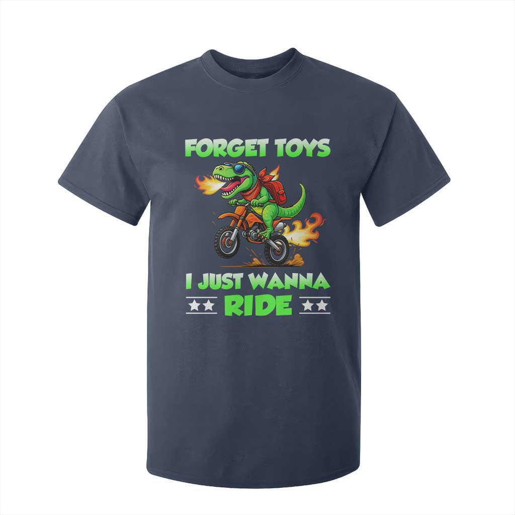 Motocross Dirt Bike Boys T Shirt For Kid Forget Toys I Just Wanna Ride TS14 Navy Print Your Wear
