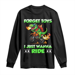 Motocross Dirt Bike Boys Long Sleeve Shirt Forget Toys I Just Wanna Ride TS14 Black Print Your Wear