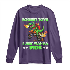 Motocross Dirt Bike Boys Long Sleeve Shirt Forget Toys I Just Wanna Ride TS14 Purple Print Your Wear