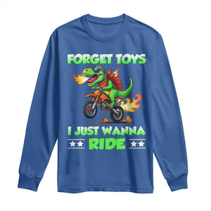 Motocross Dirt Bike Boys Long Sleeve Shirt Forget Toys I Just Wanna Ride TS14 Royal Blue Print Your Wear