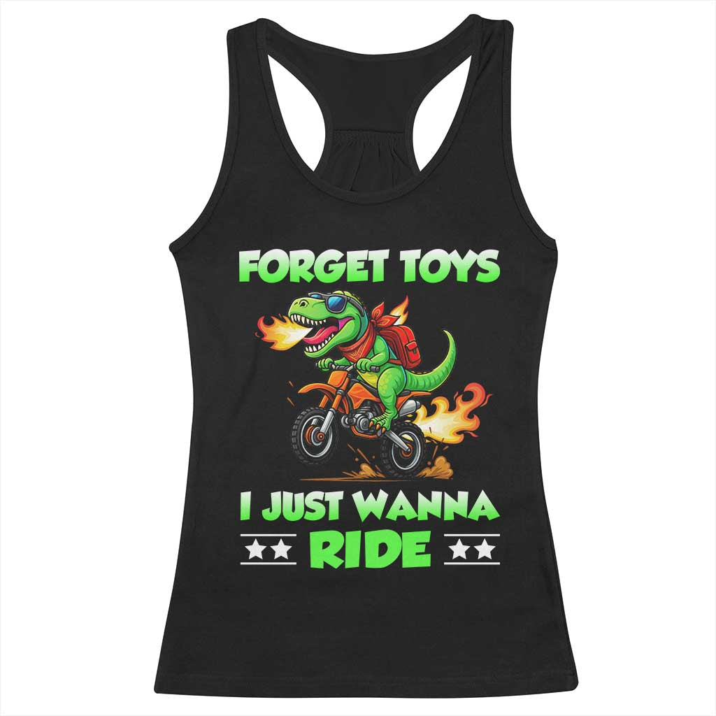 Motocross Dirt Bike Boys Racerback Tank Top Forget Toys I Just Wanna Ride TS14 Black Print Your Wear