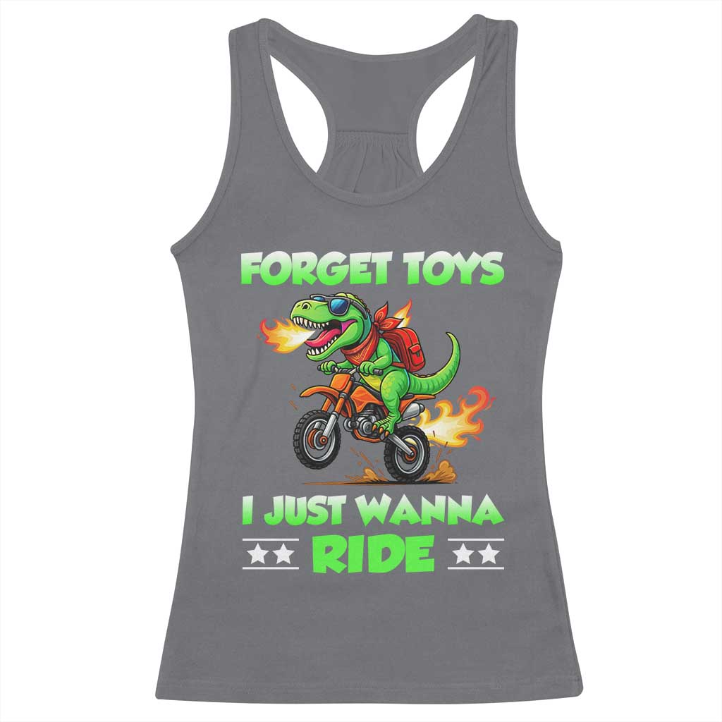Motocross Dirt Bike Boys Racerback Tank Top Forget Toys I Just Wanna Ride TS14 Charcoal Print Your Wear