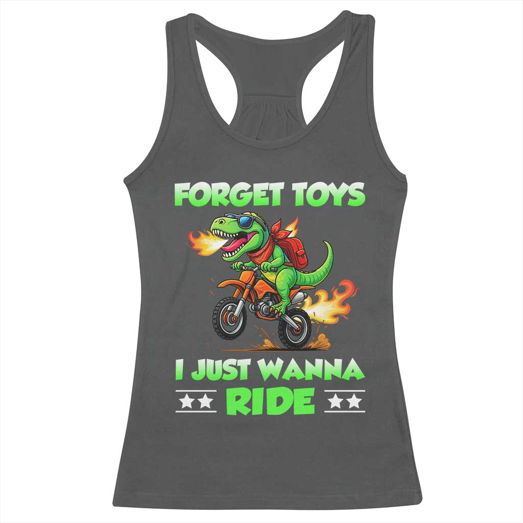Motocross Dirt Bike Boys Racerback Tank Top Forget Toys I Just Wanna Ride TS14 Dark Heather Print Your Wear