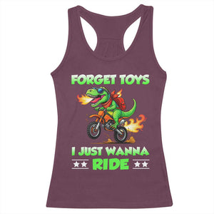 Motocross Dirt Bike Boys Racerback Tank Top Forget Toys I Just Wanna Ride TS14 Maroon Print Your Wear