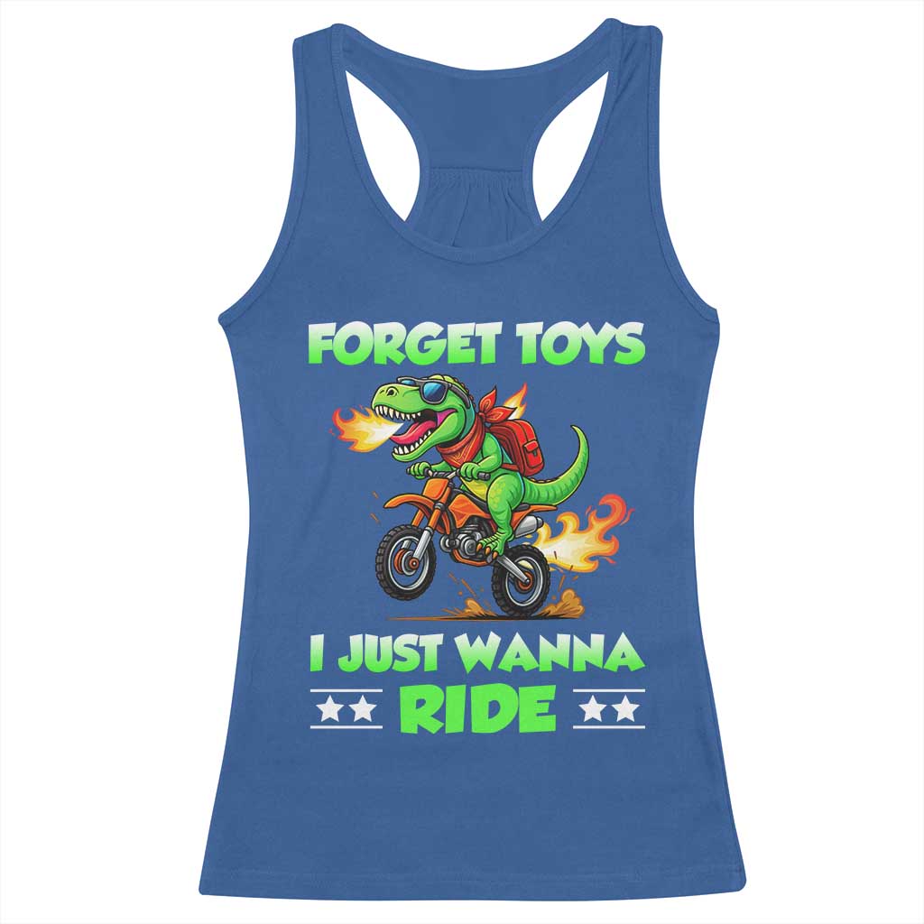 Motocross Dirt Bike Boys Racerback Tank Top Forget Toys I Just Wanna Ride TS14 Royal Blue Print Your Wear