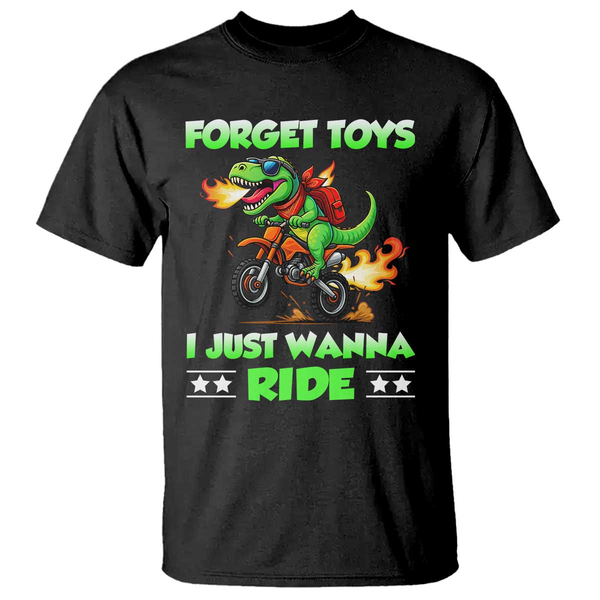 Motocross Dirt Bike Boys T Shirt Forget Toys I Just Wanna Ride TS14 Black Print Your Wear