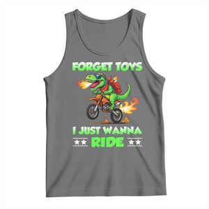 Motocross Dirt Bike Boys Tank Top Forget Toys I Just Wanna Ride TS14 Black Heather Print Your Wear