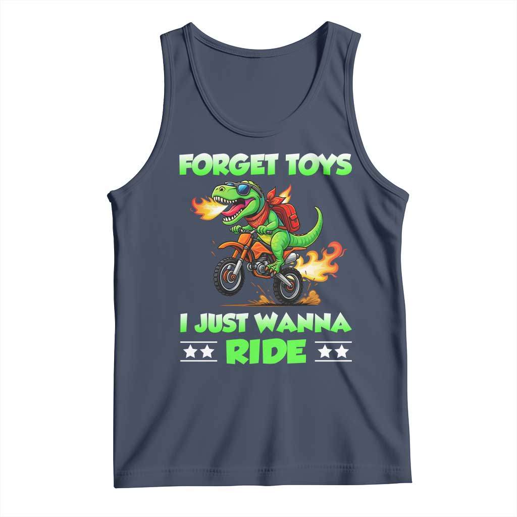 Motocross Dirt Bike Boys Tank Top Forget Toys I Just Wanna Ride TS14 Navy Print Your Wear
