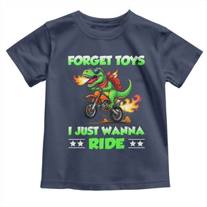 Motocross Dirt Bike Boys Toddler T Shirt Forget Toys I Just Wanna Ride TS14 Navy Print Your Wear